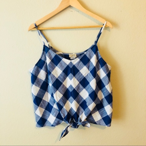 Tops - Plaid Flannel tie tank top shirt